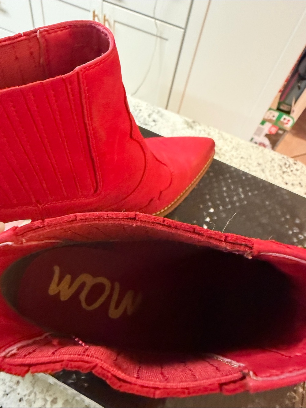 Sam Edelman Red Pointed Western Ankle Booties - Picture 9 of 13